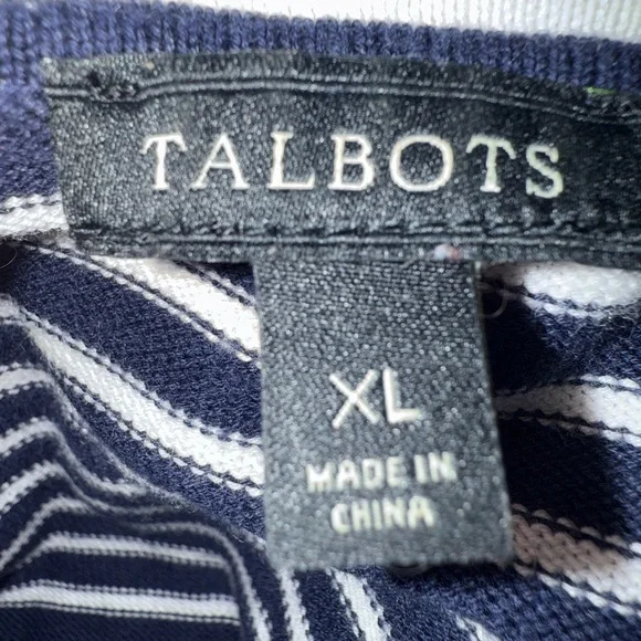 Talbots Striped Knit Zip Front Jacket - Picture 6 of 8